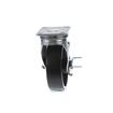 Picture of Medium Duty 2-3/8" x 3-5/8"  Plate Caster With 4" Black Polyolefin Wheel With Brake