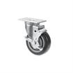 Picture of Medium Duty 2-3/8" x 3-5/8"  Plate Caster With 4" Blue Polyurethane Wheel With Brake
