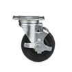 Picture of Medium Duty 2-3/8" x 3-5/8"  Plate Caster With 5" Black Rubber Wheel With Brake