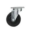 Picture of Medium Duty 2-3/8" x 3-5/8"  Plate Caster With 5" Black Rubber Wheel With Brake