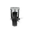 Picture of Medium Duty 2-3/8" x 3-5/8"  Plate Caster With 5" Black Rubber Wheel With Brake
