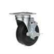 Picture of Medium Duty 2-3/8" x 3-5/8"  Plate Caster With 5" Black Rubber Wheel With Brake