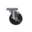 Picture of Medium Duty 4" x 4" Universal Plate Caster With 5" Black Rubber Wheel With Brake