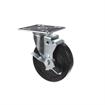 Picture of Medium Duty 4" x 4" Universal Plate Caster With 5" Black Rubber Wheel With Brake