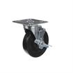 Picture of Medium Duty 4" x 4" Universal Plate Caster With 5" Black Rubber Wheel With Brake
