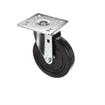 Picture of Medium Duty 4" x 4" Universal Plate Caster With 5" Black Rubber Wheel
