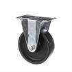 Picture of Medium Duty 2-3/8" x 3-5/8"  Rigid Plate Caster With 4" Black Polyolefin Wheel