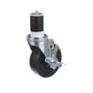 Picture of Medium Duty 1-1/2" Expanding Stem Caster With 4" Black Rubber Wheel With Brake