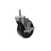 Picture of Medium Duty 1/2-13 x 1-1/2" Threaded Stem Caster With 4" Black Polyolefin Wheel With Brake