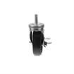 Picture of Medium Duty 1/2-13 x 1-1/2" Threaded Stem Caster With 5" Black Polyolefin Wheel With Brake