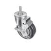 Picture of Medium Duty 1/2-13 x 1-1/2" Threaded Stem Caster With 5" Blue Polyurethane Wheel With Brake