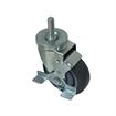 Picture of Medium Duty 1/2-13 x 1-1/2" Threaded Stem Caster With 5" Gray Polyurethane Wheel With Brake
