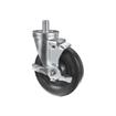 Picture of Medium Duty 3/4-10 x 1" Threaded Stem Caster With 5" Black Polyolefin Wheel With Brake