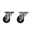 Picture of Caster Kit, Medium Duty 2-3/8" x 3-5/8" Plate Caster With 3" Black Polyolefin Wheel, 2 Brake And 2 Non-Brake In Retail Box