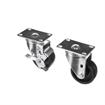 Picture of Caster Kit, Medium Duty 2-3/8" x 3-5/8" Plate Caster With 3" Black Polyolefin Wheel, 2 Brake And 2 Non-Brake In Retail Box