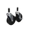Picture of Caster Kit, Medium Duty 1" Expanding Stem Caster With 5" Black Polyolefin Wheel, 2 Brake And 2 Non-Brake In Retail Box