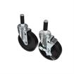 Picture of Caster Kit, Medium Duty 1" Expanding Stem Caster With 5" Black Polyolefin Wheel, 2 Brake And 2 Non-Brake In Retail Box