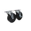 Picture of Caster Kit, Medium Duty 2-3/8" x 3-5/8" Plate Caster With 5" Black Polyolefin Wheel, 2 Brake And 2 Non-Brake In Retail Box