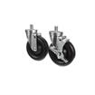 Picture of Caster Kit, Medium Duty 3/4-10 x 1" Threaded Stem Caster With 5" Black Polyolefin Wheel, 2 Brake And 2 Non-Brake In Retail Box