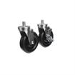Picture of Caster Kit, Medium Duty 3/4-10 x 1" Threaded Stem Caster With 5" Black Polyolefin Wheel, 2 Brake And 2 Non-Brake In Retail Box