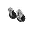 Picture of Caster Kit, Medium Duty 3/4-10 x 1" Threaded Stem Caster With 5" Black Polyolefin Wheel, 2 Brake And 2 Non-Brake In Retail Box