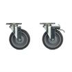 Picture of Caster Kit, Medium Duty 2-3/8" x 3-5/8" Plate Caster With 5" Gray Polyurethane Wheel, 2 Top Brake And 2 Non-Brake In Retail Box