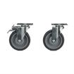 Picture of Caster Kit, Medium Duty 2-3/8" x 3-5/8" Plate Caster With 5" Gray Polyurethane Wheel, 2 Top Brake And 2 Non-Brake In Retail Box