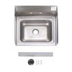 Picture of Encore® Wall Mount Type 304 Series Stainless Steel Hand Sink 14" x 10" x 5" Deep with Side Splash and KL45-4000-SE4 Faucet