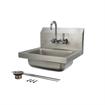 Picture of Encore® Wall Mount Type 304 Series Stainless Steel Hand Sink 4" OC Mounting Holes 14" x 10" x 5" Deep Less Side Splash with KHS15-4000
