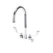 Picture of Encore 4" OC Deck Mount Faucet with 8-1/2" Swivel Gooseneck Spout and 4" Wrist Blade Handles