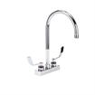 Picture of Encore 4" OC Deck Mount Faucet with 8-1/2" Swivel Gooseneck Spout and 4" Wrist Blade Handles