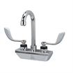 Picture of Encore® 4" OC Wall Mount Faucet with 3-1/2" Swivel Gooseneck Spout .5GPM PCA Spray Aerator and 4" Wrist Blade Handles