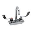 Picture of Encore® 4" OC Wall Mount Faucet with 3-1/2" Swivel Gooseneck Spout .5GPM PCA Spray Aerator and 4" Wrist Blade Handles