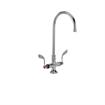 Picture of Encore® Brass Chrome Plated Double Pantry Faucet with 8" Swivel Gooseneck Spout and 4" Wrist Blade Handles