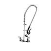 Picture of Encore® 8" OC. Brass Chrome Plated Wall Mount Pre Rinse Assembly with Wall Bracket and Stainless Steel Spring