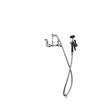 Picture of Encore® 8" OC. Brass Chrome Plated Wall Mount Utility Spray Assembly Angled Spray Head Vacuum Breaker and 72" Hose