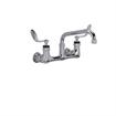 Picture of Encore® 8" OC. Brass Chrome Plated Wall Mount Faucet with 8" Swivel Spout 4" Wrist Blade Handles