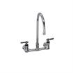 Picture of Encore® 8" OC. Brass Chrome Plated Wall Mount Faucet Ceramic Valves with 8" Swivel Gooseneck Spout