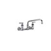 Picture of Encore® 8" OC. Brass Chrome Plated Wall Mount Faucet Ceramic Valves with 10" Swivel Spout
