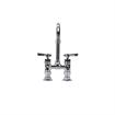 Picture of Encore® 4" OC Brass Chrome Plated Elevated Deck Mount Faucet with 6" Rigid Gooseneck Spout