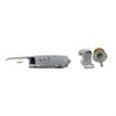 Picture of 3/4" to 1-5/8" Offset Polished Chrome Heavy Duty Walk-In Cooler Door Safety Latch with Cylinder Lock, Strike and Gaskets