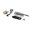 Picture of 3/4" to 1-5/8" Offset Polished Chrome Heavy Duty Walk-In Cooler Door Safety Latch with Cylinder Lock, Strike and Gaskets