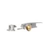 Picture of 1/8 to 3/8" Offset Stainless Steel Heavy Duty Walk-In Cooler Door Safety Latch with Lock, Strike, Gaskets and Inside Release