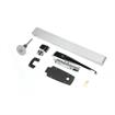 Picture of -1/8 to 3/8" Offset Stainless Steel Heavy Duty Walk-In Cooler Door Safety Latch with Lock, Strike, Gaskets and Panic Bar  Inside Release