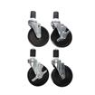 Picture of Caster Kit, Medium Duty 1-1/2" Expanding Stem Caster With 5" Black Polyolefin Wheel, 2 Brake And 2 Non-Brake In Retail Box