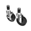 Picture of Caster Kit, Medium Duty 1-1/2" Expanding Stem Caster With 5" Black Polyolefin Wheel, 2 Brake And 2 Non-Brake In Retail Box