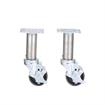 Picture of Caster Kit, 8-1/2" OA Medium Duty 3-1/2" Square Plate Adjustable Caster Leg With  3" Black Polyolefin Wheel, 2 Brake And 2 Non-Brake In Retail Box