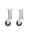 Picture of Caster Kit, 8-1/2" OA Medium Duty 3-1/2" Square Plate Adjustable Caster Leg With  3" Black Polyolefin Wheel, 2 Brake And 2 Non-Brake In Retail Box