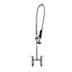 Picture of Encore® 6" OC Brass Chrome Plated Deck Mount Pre-Rinse Assembly with Wall Bracket and Stainless Steel Spring