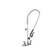 Picture of Encore® 8" OC. Brass Chrome Plated Wall Mount Pre Rinse Assembly with Wall Bracket and In-Line Vacuum Breaker